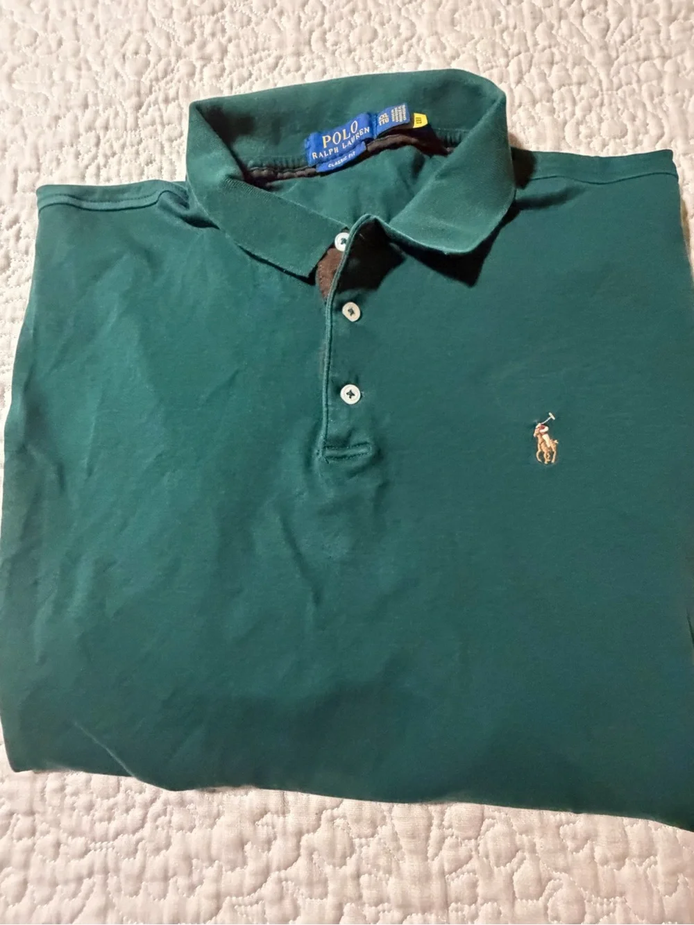 Polo Ralph Lauren Dark Green Long Sleeve Classic fit polo shirt size XXL
